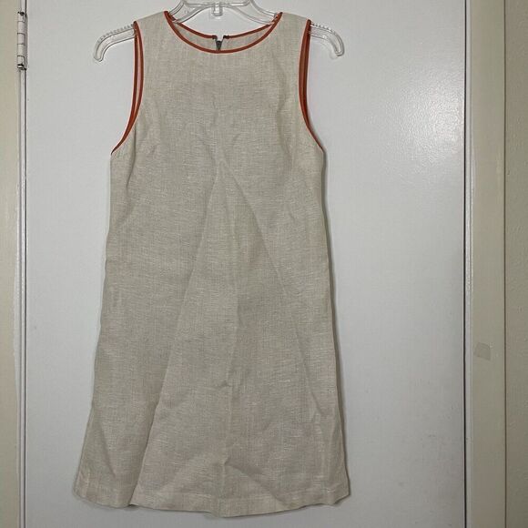ALICE + OLIVIA beige tan linen knit shift sleeveless dress size XS - Picture 1 of 6